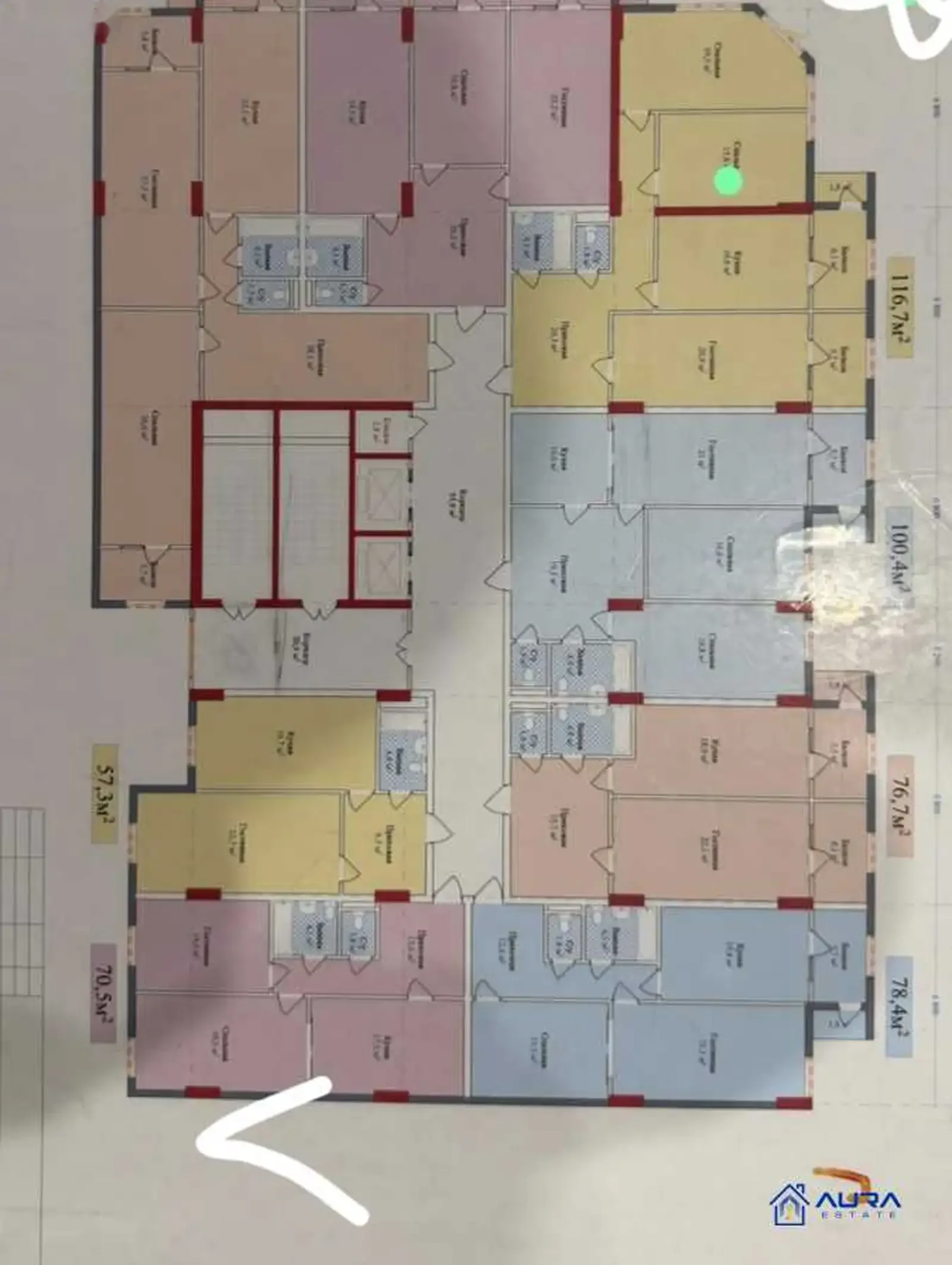 2-комн. квартира, 11 этаж, 70 м², Сино Казокон — фото 4