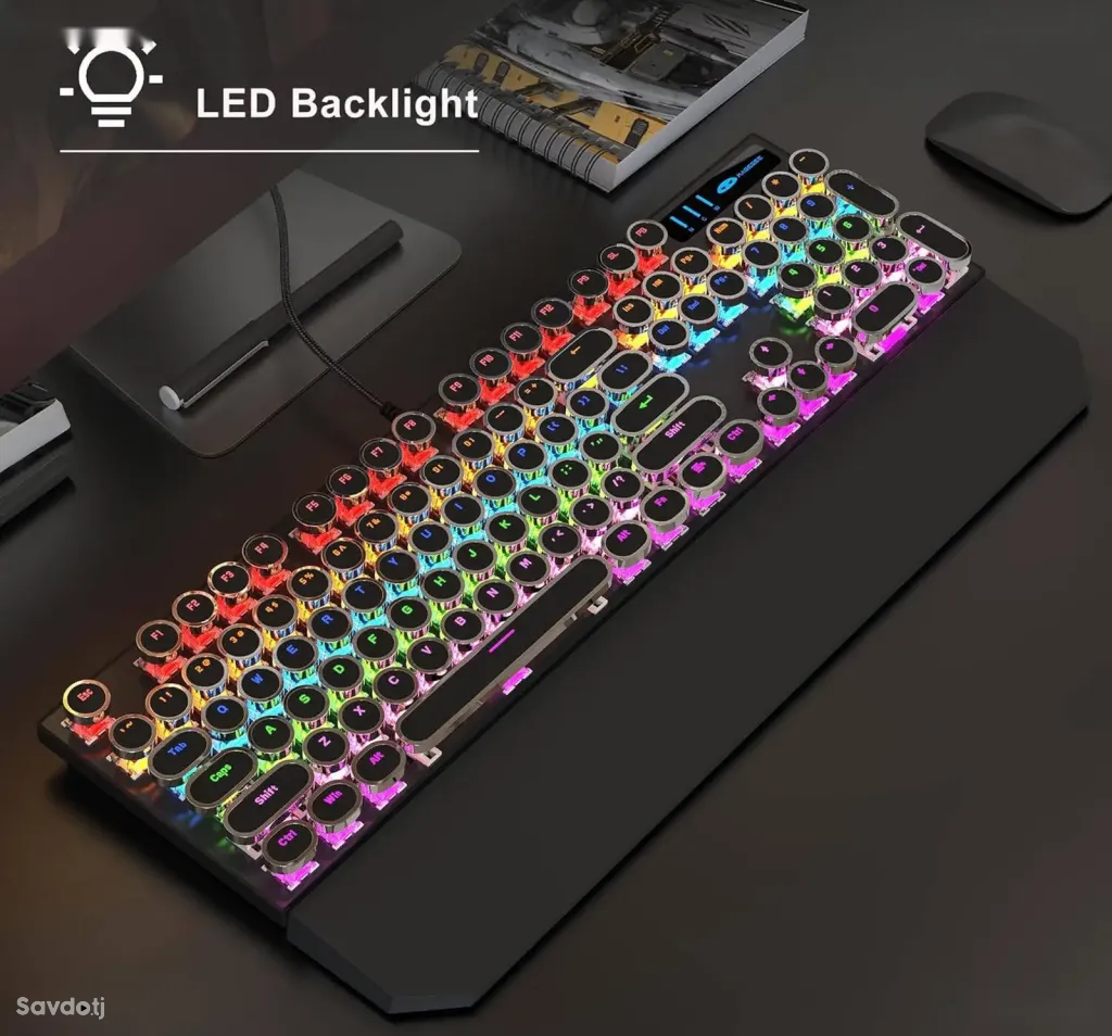 Механическая Клавиатура MageGee MK-Storm Blue Switch LED ENG Black