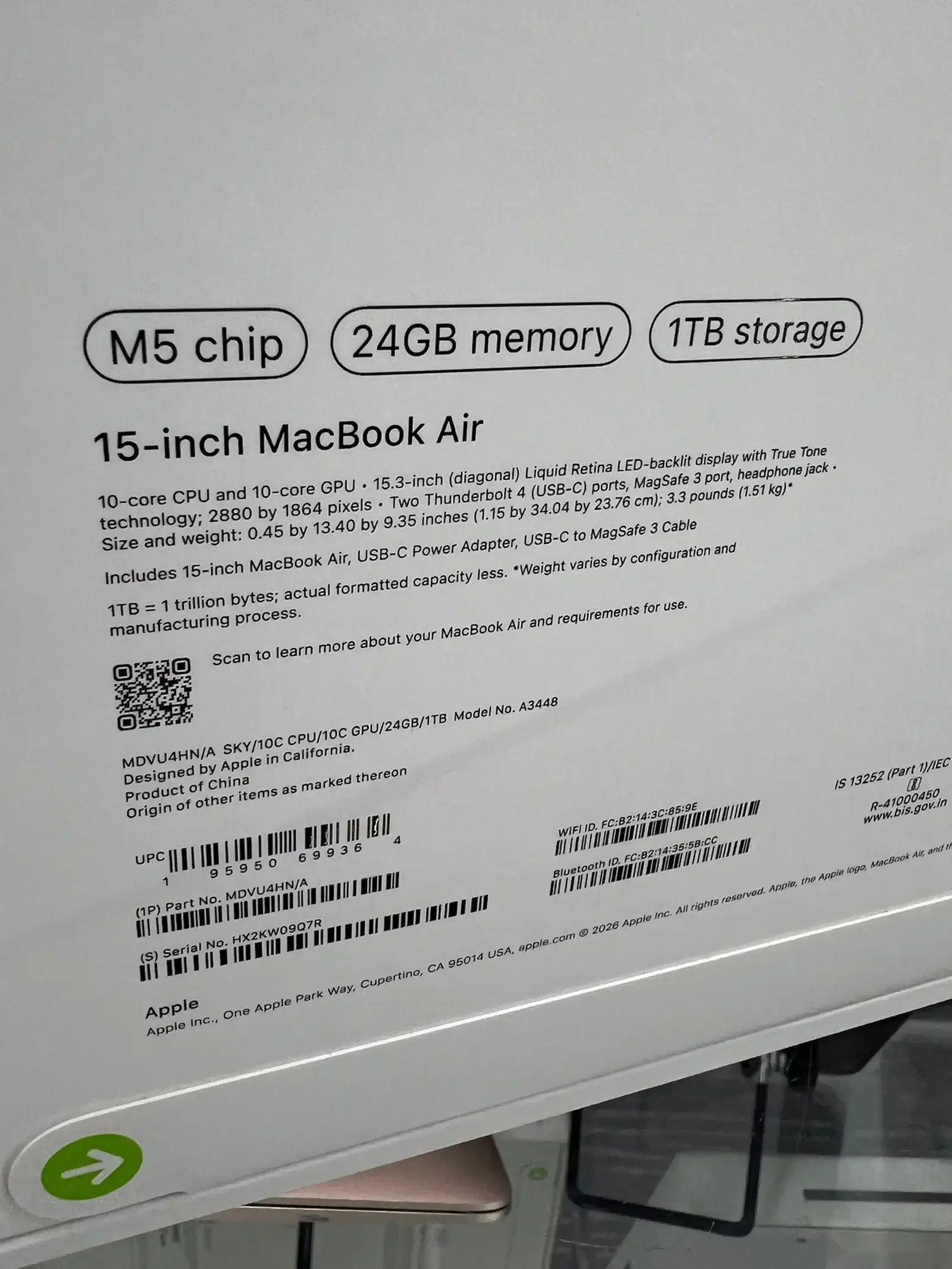 Ноутбук Apple MacBook air 24/1tb — фото 3