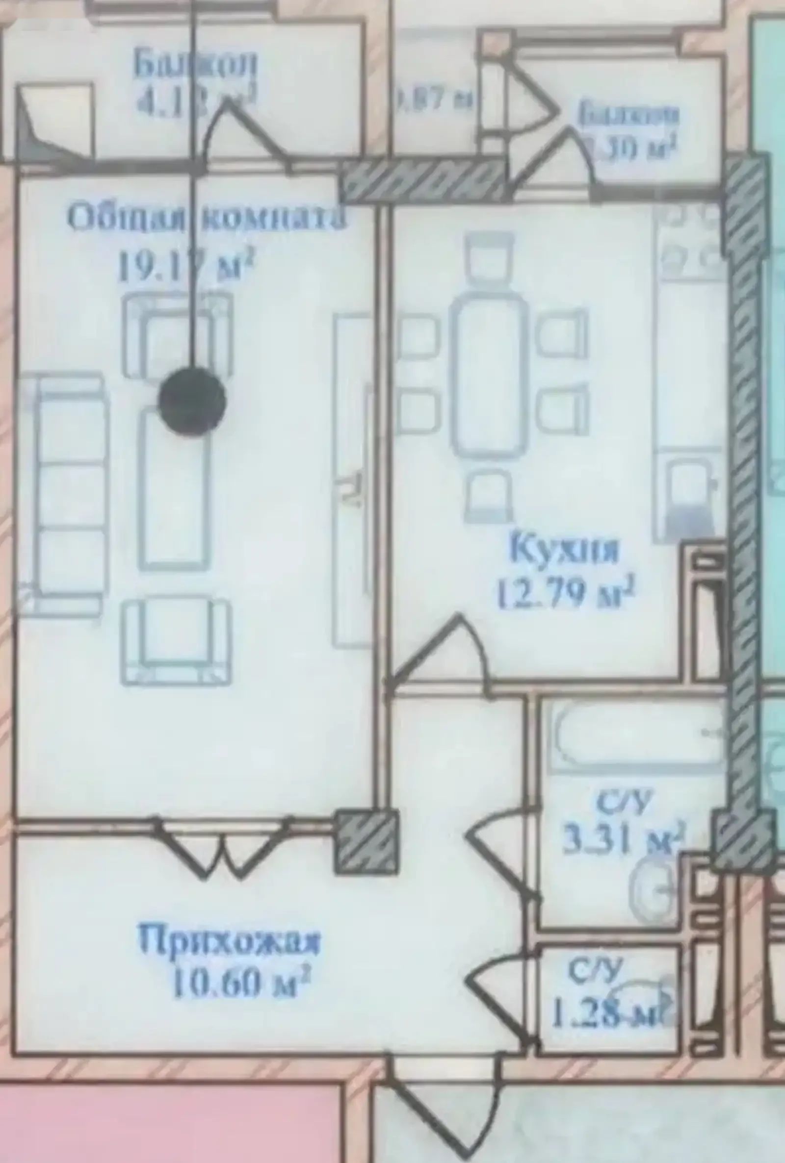 2-комн. квартира, 12 этаж, 57 м², Шохмансур — фото 2