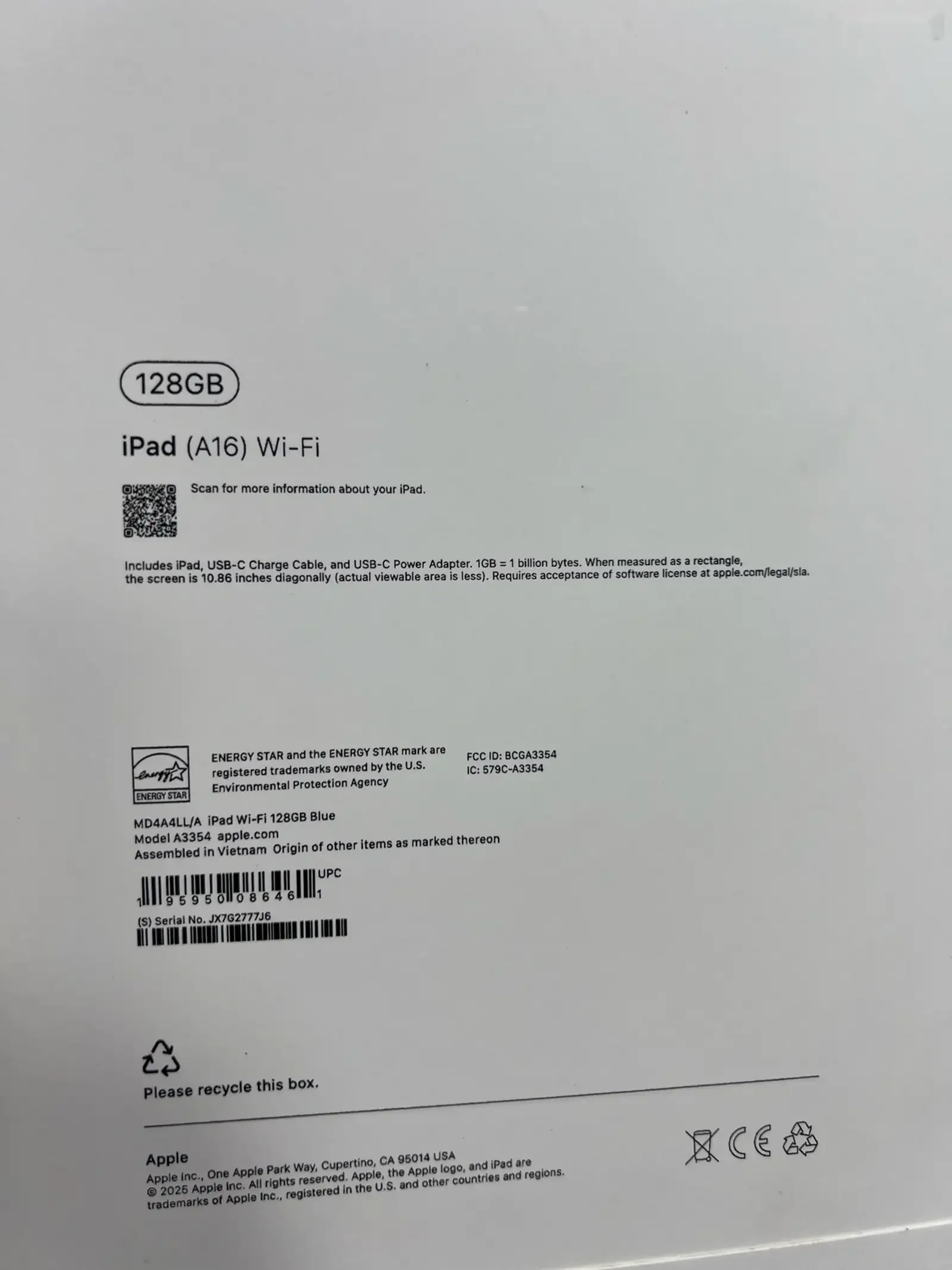 Планшет Apple iPad А16 128gb — фото 2