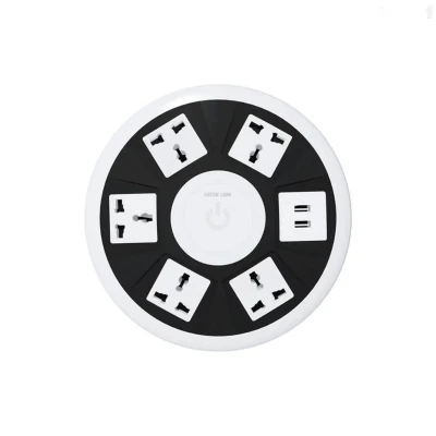 Розетка Green Lion 7 в 1 Power Socket 5AC Universal Outlet + 2USB белый — миниатюра 2