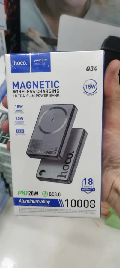 Портативный аккумулятор Q34 Clever PD20W 10000mAh с беспроводной зарядкой — миниатюра 1