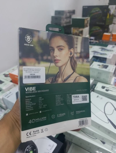 Беспроводные наушники Green Lion vibe wireless neckband черный — миниатюра 2