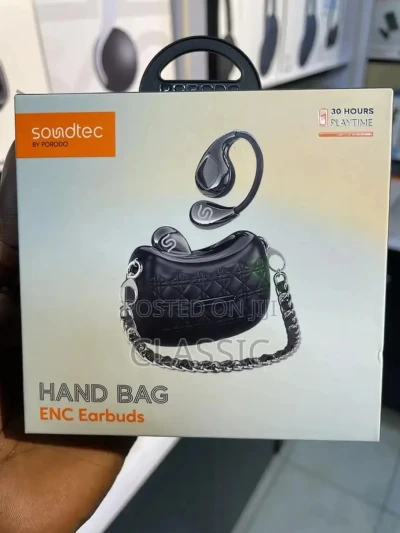 Беспроводные наушники Porodo Soundtec Hand Bag ENC Farbuds черный — миниатюра 1