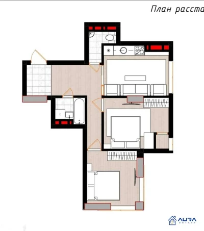 2-комн. квартира, 4 этаж, 52 м², Сино 82