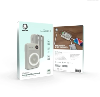 Повербанк Green Lion MagSafe Integrated Power Bank 20000mAh PD 20W бежевый
