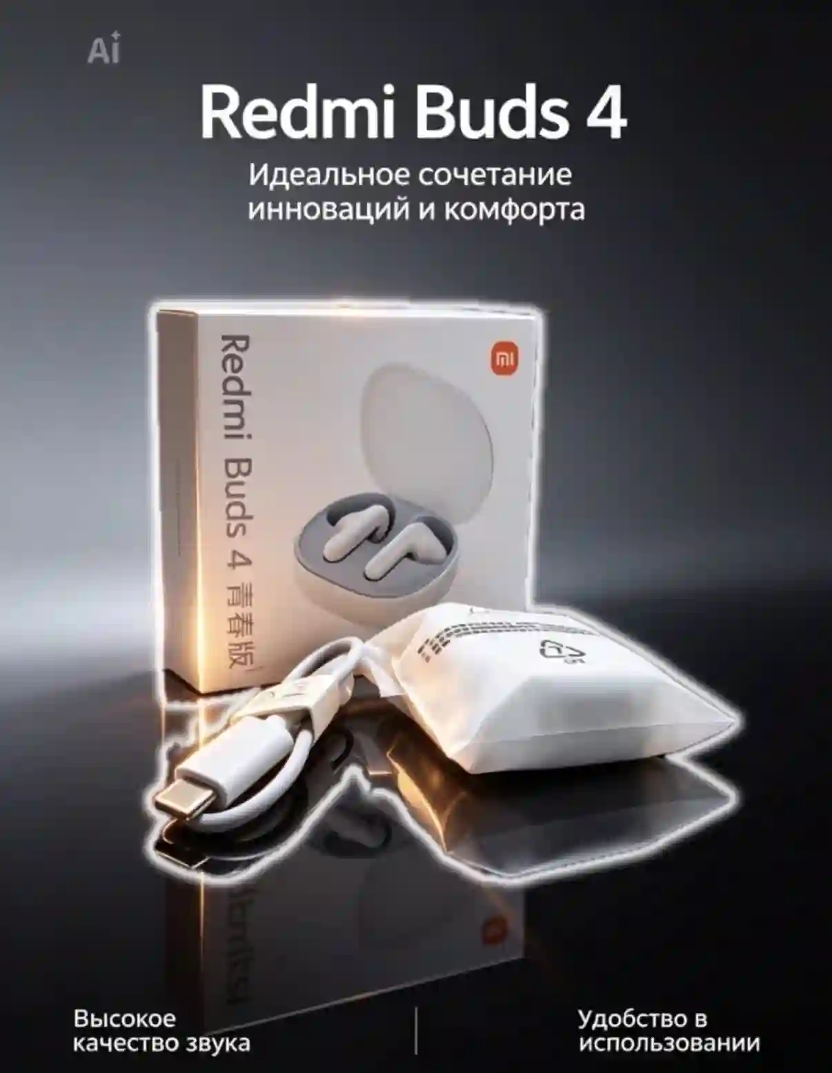 Беспроводные наушники Xiaomi Redmi Buds 4 Lite ORI