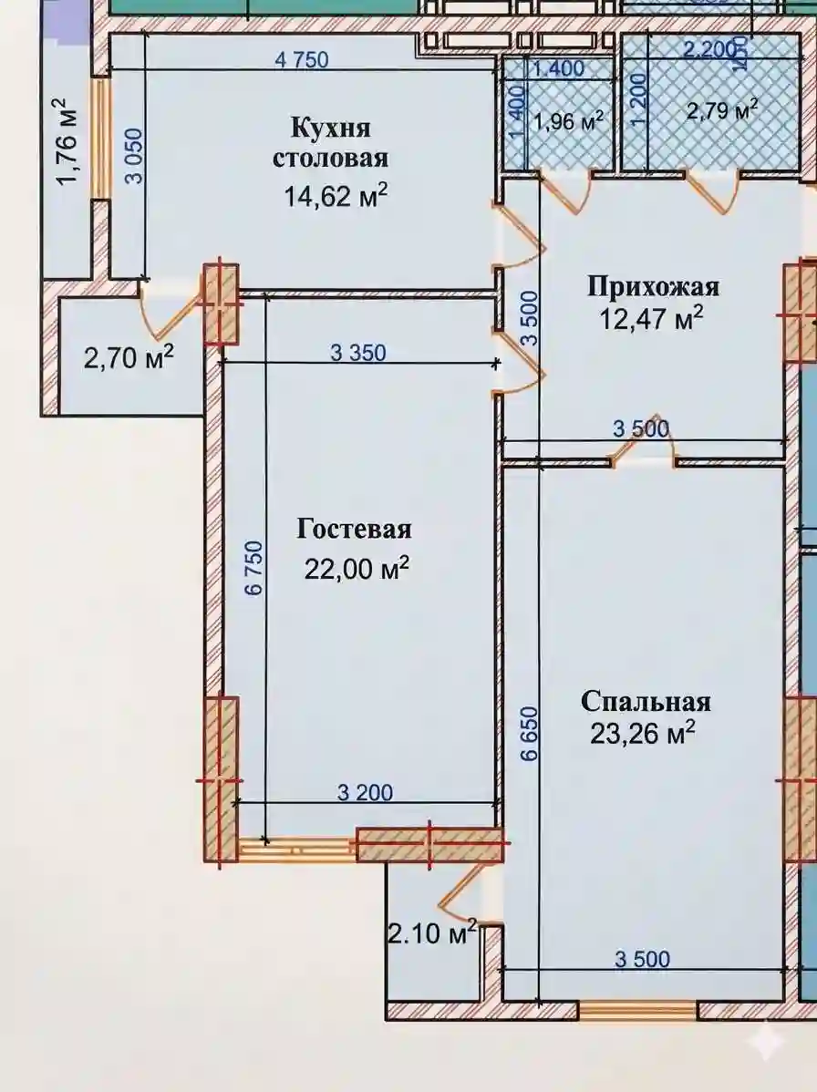 2-к квартира, 7 этаж, 83 м², И.Сомонӣ