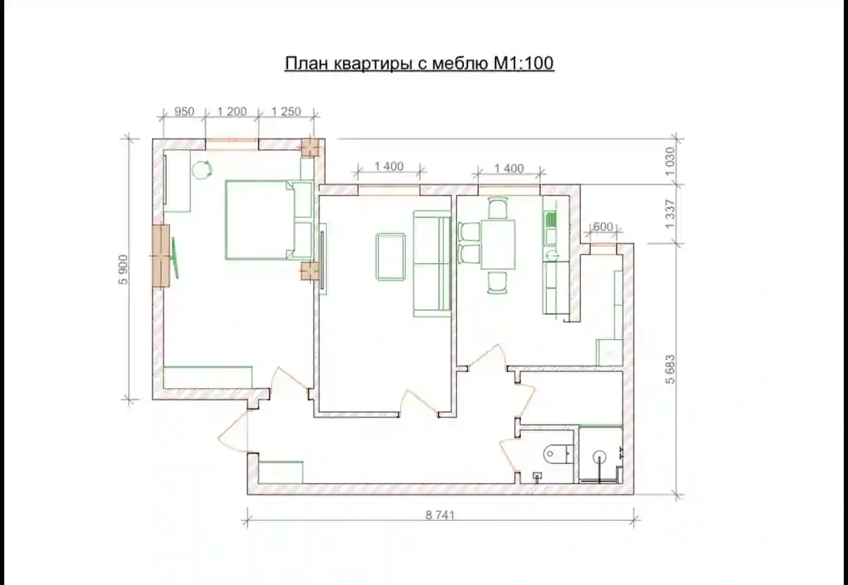 2-к квартира, 5 этаж, 63 м², Вахдат