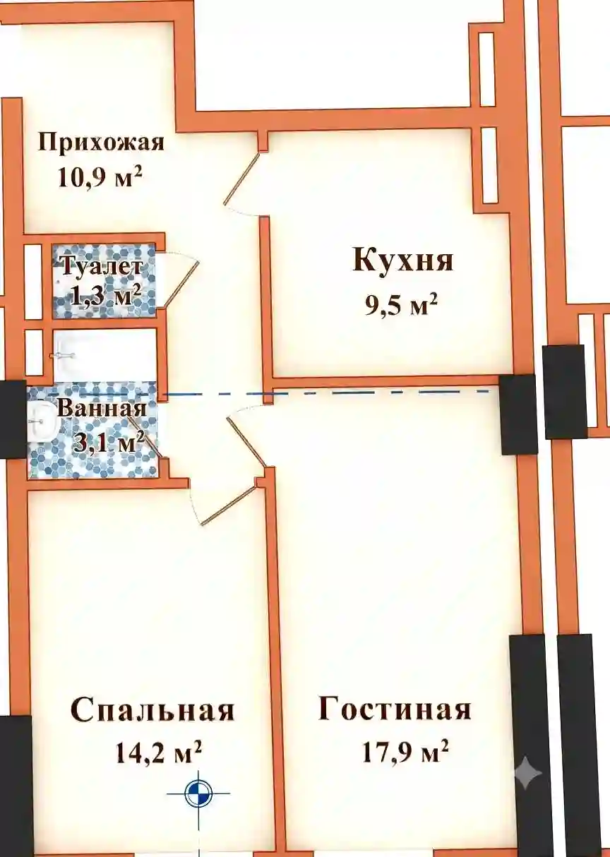 2-к квартира, 16 этаж, 60 м², Сино