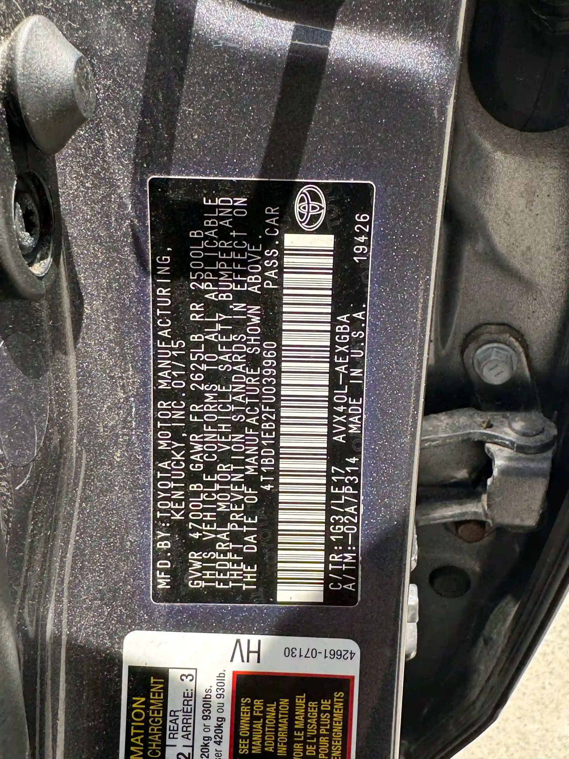 Toyota Avalon 2015