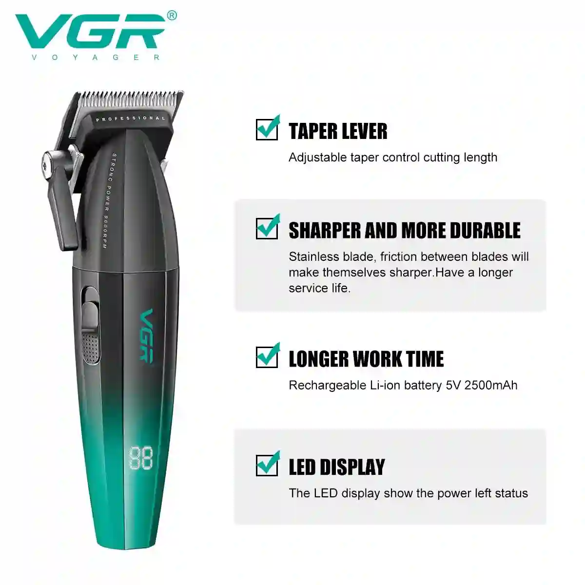 Машинка барои сартарошӣ VGR V-003 Professional 