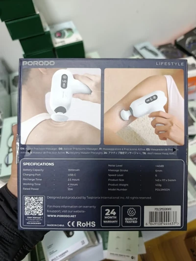 Мини массажер Porodo Lifestyle Active Precision Massager, белый — миниатюра 2