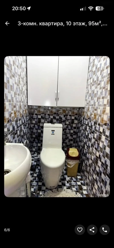 3-комн. квартира, 10 этаж, 95м², шохмансур — миниатюра 6