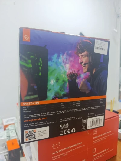 Проводные игровые наушники Porodo gaming pc rgb gaming — миниатюра 2