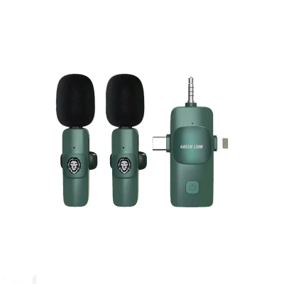 3 в 1 микрофон Green Lion 3 IN 1 Microphone Type-C / Lightning / Aux зеленый