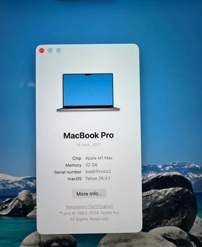 Ноутбук MacBook Pro 16 2021 M1 MAX