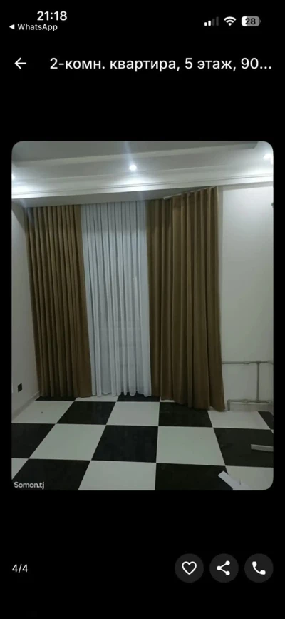 2-комн. квартира, 5 этаж, 90м², сомони — миниатюра 2