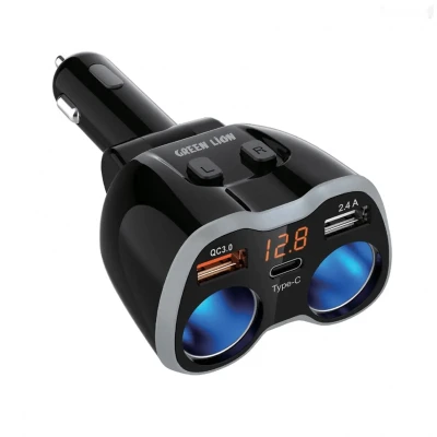 Переходник Адаптер для зарядки в автомобиле Green Lion Multi-Port Car Charger Ad — миниатюра 1