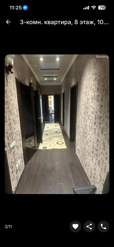 3-комн. квартира, 8 этаж, 100м², Сомони — миниатюра 5