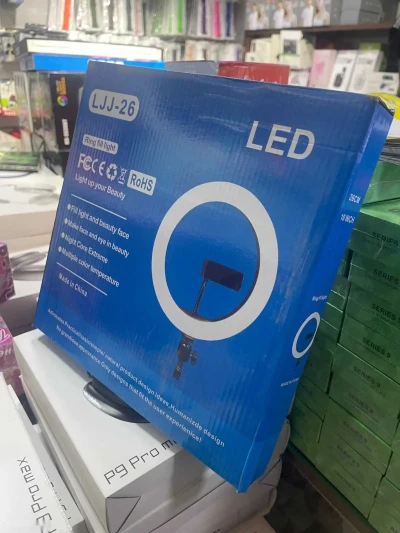 Кольцевая лампа RGB многоцветная со штативом LJJ-26