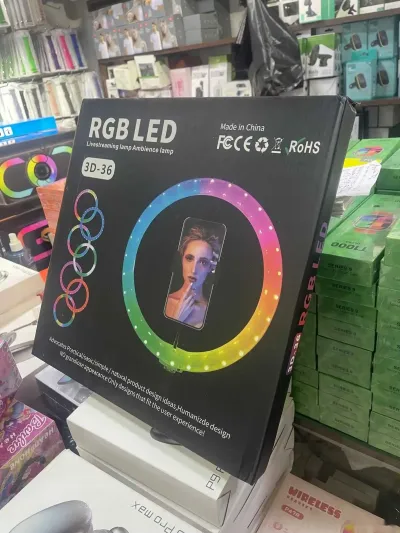 Кольцевая RGB LED лампа Ring Light 3D-36 — миниатюра 1