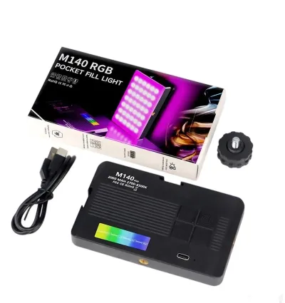 Портативный видеосвет M140 Led RGB цветной — миниатюра 1