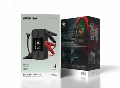 Пусковое устройство Green Lion 12V Jump Starter 12000 мАч черный — миниатюра 4