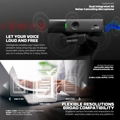 Веб-камера Fantech Luminous C50 с разрешением 2K — миниатюра 4