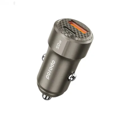 Автомобильное зарядное устройство Porodo 50W Dual Port Car Charger PD 20W QC 30W