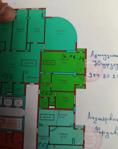 2-комн. квартира, 13 этаж, 93 м², Шохмансур — миниатюра 3