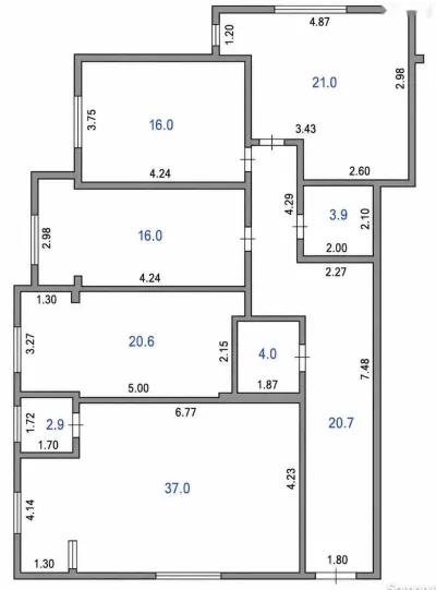 4-комн. квартира, 4 этаж, 150 м², Исмоили сомони,Славянский Аптекаи 5 — миниатюра 2