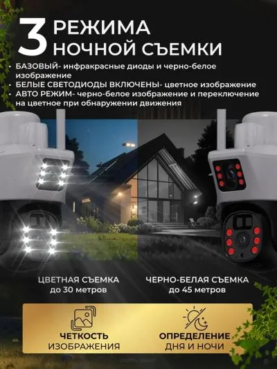 Камера видеонаблюдения уличная 4G с сим картой / IP видеокамера для дома