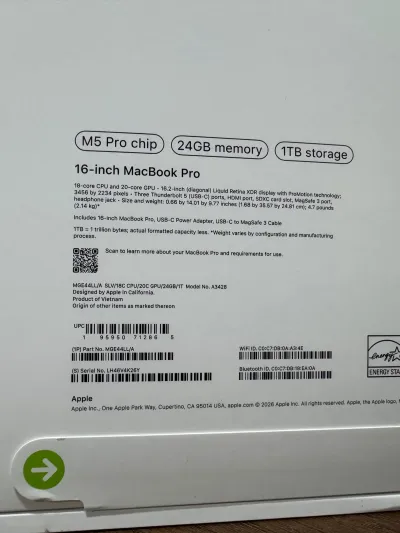 Ноутбук Apple MacBook Pro 16 M5 Pro 24GB 1TB SSD — миниатюра 3