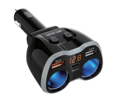 Переходник Адаптер для зарядки в автомобиле Green Lion Multi-Port Car Charger Ad