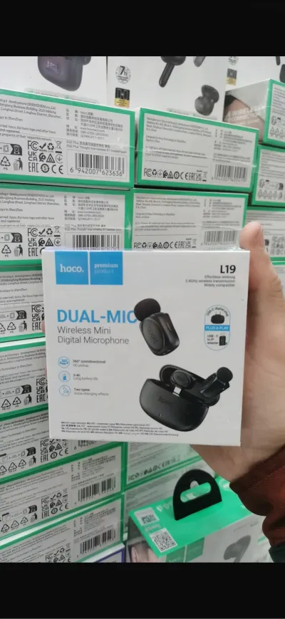 Беспроводной петличный микрофон, Hoco L19 USB C 2В1 — миниатюра 1