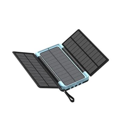 Солнечный Повербанк с кабелями и фонариком Powerology PP070 16000mAh