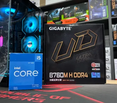 Материнская плата Gigabyte B760M H DDR4 с процессором Intel Core i5-12400F