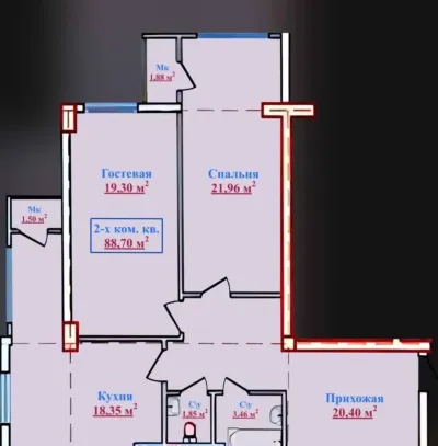 3-комн. квартира, 3 этаж, 89 м², Водонасос