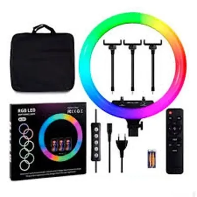 Кольцевая цветная лампа RGB MJ45 см — миниатюра 2