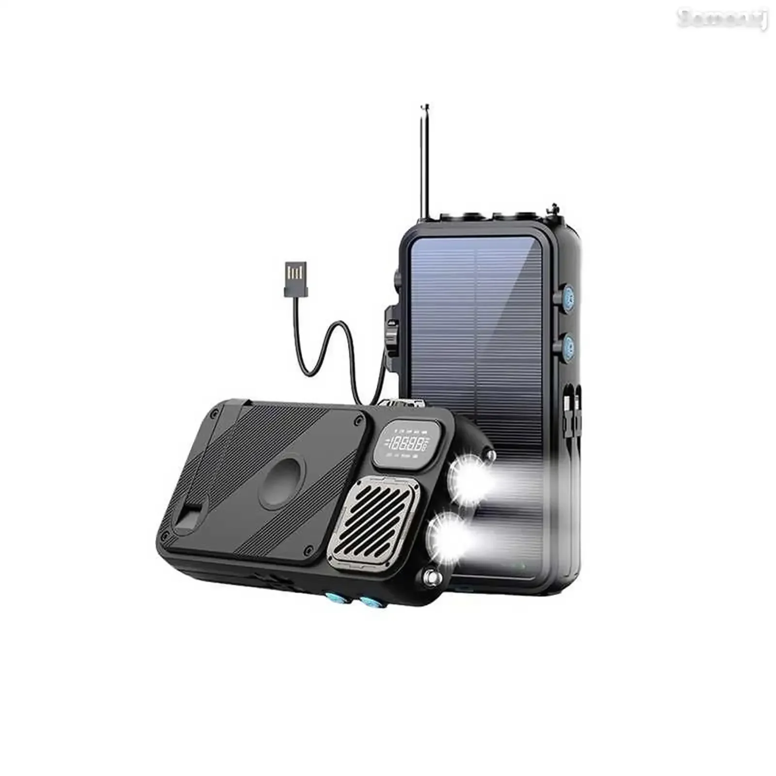 Портативный солнечный повербанк Powerology 16000mAh Solar Power Bank with FM Rad