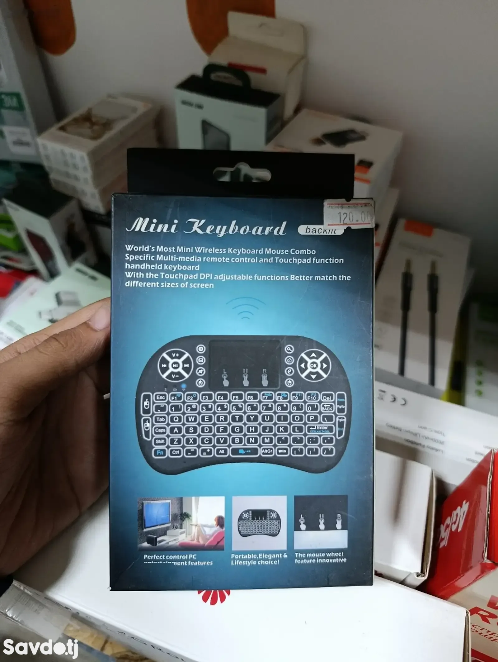 Беспроводная мини клавиатура Mini Keyboard Backlit с тачпадом