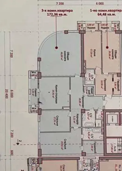 3-комн. квартира, 8 этаж, 172 м², Шохмансур — миниатюра 3