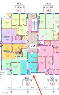 1-комн. квартира, 15 этаж, 59 м², Опера Балет, Центр, Район Шохмансур