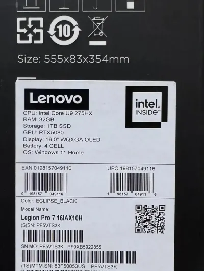 Ноутбук Lenovo Legion Pro 7 Ultra 9 RTX 5080 — миниатюра 2