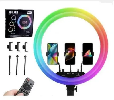 Кольцевая цветная лампа RGB MJ45 см — миниатюра 1