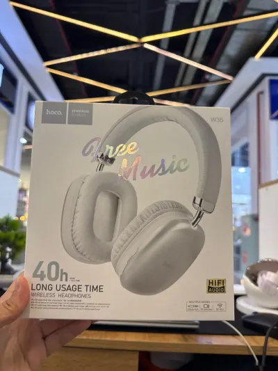 Наушники беспроводные накладные HOCO W35 silver — миниатюра 1