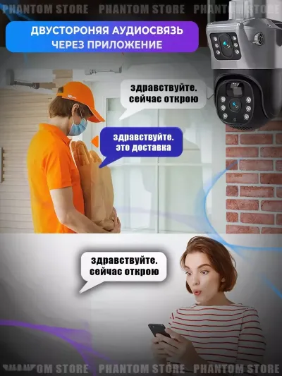 Камера видеонаблюдения на солнечных батареях 2 камера 360 г — миниатюра 5