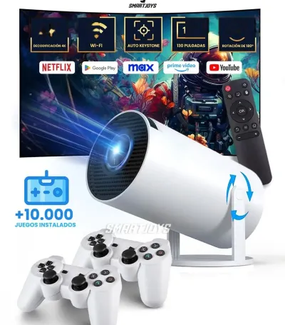 Смарт проектор - игровая консоль с джойстиками X10 Plus 4K